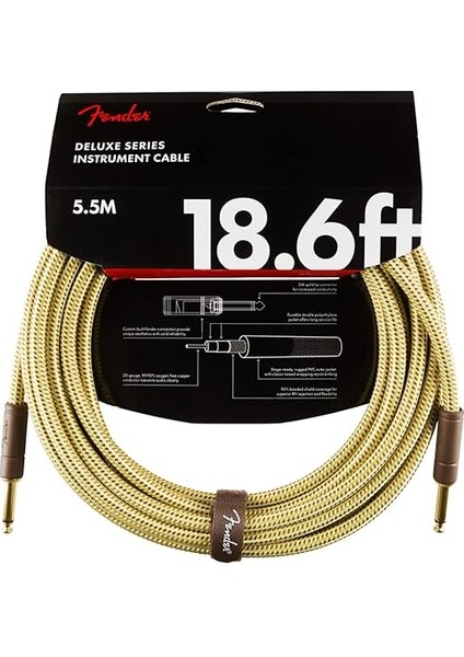 Deluxe Series Instrument Cable Tweed - 5.5 Metre Enstrüman Kablosu