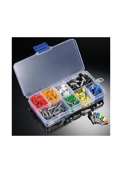 Parça Izoleli Kablo Ucu Set Kutulu Yalıtımlı Tel Terminal Soketi Sıkmalı Pin Elektrik Teli Konnektörü 10/22 Awg Kordon indirimleri