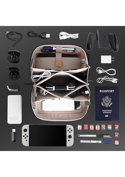 Kablo Çantası, Düzenleyici Çanta, USB Şarj Kablosu, Sd Kartlar, Dizüstü Bilgisayar Saklama Kablosu, Seyahat ve Iş Için Aksesuar Çantası, Gri fiyatları