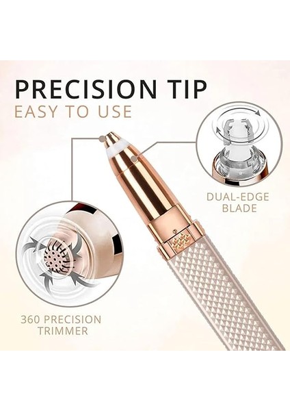 Nesil Luxury 2 Başlıklı Şarjlı Işıklı Kaş Bıyık Yüz Çevresi Kadın Tüy Epilasyon ve Traş Makinesi indirimleri