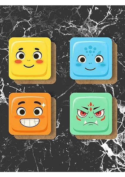 Pokemon Temalı Bardak Altlığı Ahşap Baskılı Altlık 4'lü Set (9 X9CM) KARBONNM51 fırsatları