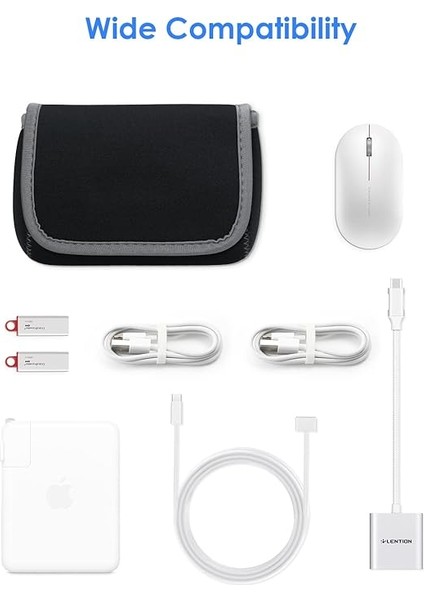 Aksesuarlar, Dizüstü Bilgisayar, Macbook, Güç Kaynağı, Kablosuz Fare, iPhone Şarj Cihazları, Cep Telefonu, Powerbank, Kablo, Seyahat Kablosu, Elektronik Düzenleyici Için Saklama Çantası, Koyu modelleri