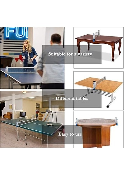 Masa Tenisi Ağı, Taşınabilir Geri Çekilebilir Ping Pong Ağı, Uzatılabilir Masa Tenisi Ağı, Ayarlanabilir Uzunluk 190 cm (Maks) x 15 cm indirimleri