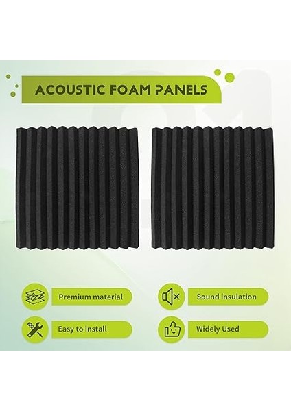 12 Adet Kendinden Yapışkanlı Akustik Plaka, Ses Geçirmez Köpük Plakalar, Ev Için Yüksek Yoğunluklu Ses Yalıtım Duvar Plakaları (Siyah) fiyatları