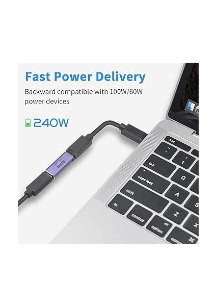240W USB C Dişi Adaptör, USB C Adaptörü Dişi Kadından, USB Tip C Bağlayıcı 8K@60Hz'i Destekler, Thunderbolt 3/4, Switch, Ipad, MacBook (2'li Paket) ile Uyumludur fiyatları
