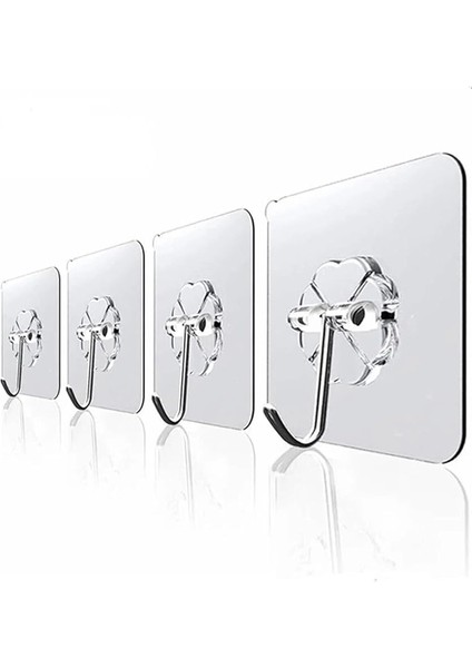 Haus Askı Askılık 5 Adet Güçlü Şeffaf Duvar Askısı Askılığı Yapışkan Vantuz Kanca Mutfak Banyo Aksesuar
