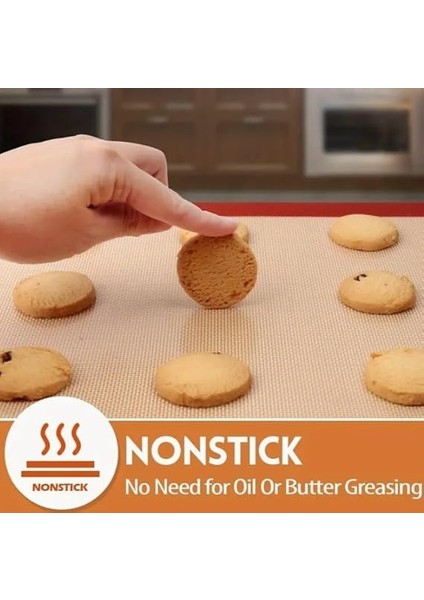 2 Adet Kendiliğinden Yağlı Pişirme Matı Yanmaz Yapışmaz Yıkanabilir Fırın Matı 40X30 indirimleri