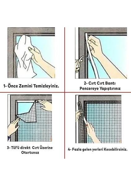 Hazır Sineklik Tülü Çift Kat Sök Tak Pratik Yıkanabilir Pencere Kapı Sinekliği 150X125 cm fiyatları