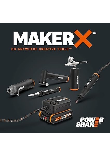 WX990 Makerx 20VOLT 2.0AH. Kömürsüz Profesyonel Kalem Tipi Devir Ayarlı Gravür + 50MM Açılı Avuç Taşlama Kombo Set + 39 Parça Aksesuar fiyatları