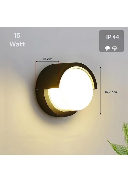 Geldi 15W Modern Tasarım LED Aplik Iç ve Dış Mekan Duvar Lambası Cata Bora 3200K Gün Işığı Bahçe Duvar Apliği fiyatları