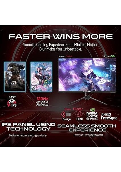 GOES27FHD120IPS 27" Fhd, 120Hz, Mprt 0.5ms, HDMI 2.1, Ps5 Destekli Çerçevesiz IPS Siyah Oyuncu Monitörü fırsatları