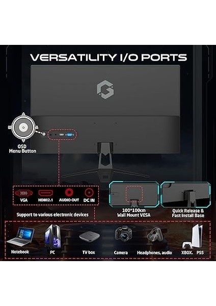 GOES27FHD120IPS 27" Fhd, 120Hz, Mprt 0.5ms, HDMI 2.1, Ps5 Destekli Çerçevesiz IPS Siyah Oyuncu Monitörü indirimleri