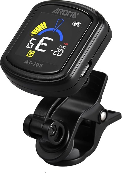 AT-105 Şarj Edilebilir Clip-Tuner Renk Ekran Dahili Pil Kromatik Gitar Bas Ukulele Keman Için