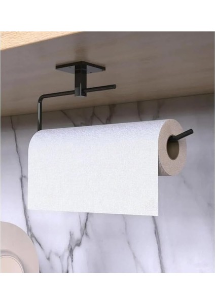 Havlu Askısı Siyah Yapışkanlı Lüks Tasarım Solo Peçetelik Havluluk, Solo Peçetelik Havlu Kağıdı Askısı(Kaliteli ve Yapışkanlı)