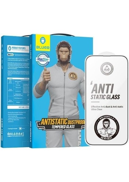 15 Pro Uyumlu Tam Kaplayan Hd Anti-Static Darbe Emici Temperli Cam Ekran Koruyucu