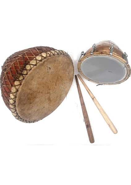 Set El Davul Geleneksel Rajasthani Halk Vurmalı Çalgı