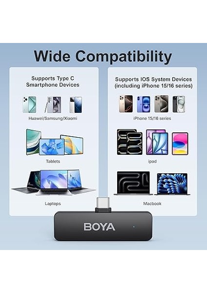 BY-V4U iPhone 15 Android Tip C Telefon Akıllı Telefon Için Kablosuz Yaka Mikrofonu Video Kaydı Podcast Röportaj Akışı Vlog Youtube indirimleri