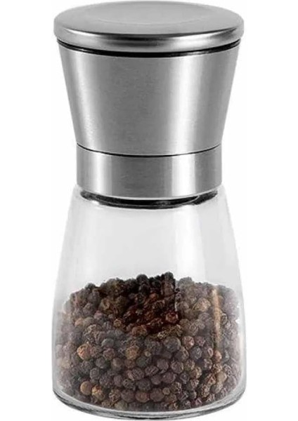 Tuz &amp; Biber Değirmeni Çelik Kapak - Cam Hazne 13 cm (CSM-130)