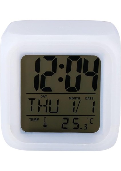 7 Renk Değiştiren Gece Lambası Masa Saati Alarm Termometre Özellikli Yeni Nesil Akıllı Masa Saati modelleri