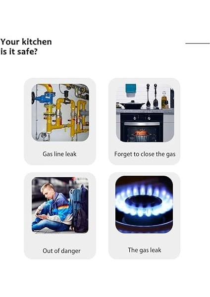 Kaçağı Ü Wifi Ev Gaz Alarmı USB ile Çalışan App Sıcaklık Alarm Saati Ekranı Ev Mutfak Kamp Römork Karavan Sesli Komut Renkli Ekran Mutfak Doğal Propan Gaz Ü fırsatları
