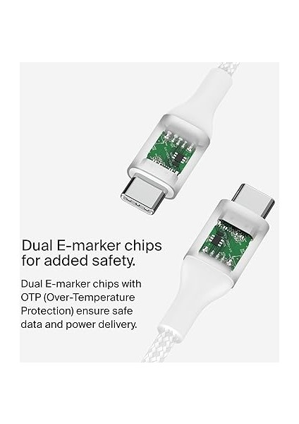 Boostcharge Usb-C - Usb-C Şarj Kablosu, Hızlı Şarj Kablosu, 240 W Power Delivery, Usb-If Sertifikalı, iPhone 15, MacBook Pro, Chromebook, Samsung Galaxy, iPad ile Uyumlu, 1 M – Beyaz fırsatları
