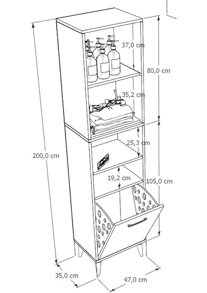 Lula Çok Amaçlı Dolap Banyo Dolabı Kirli Çamaşır Sepeti Dolabı Beyaz fiyatları