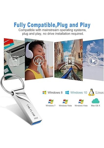 USB Flash Sürücüler, USB 3.0 Yüksek Hızlı Flash Sürücü, Anahtarlıklı Taşınabilir USB Depolama Bellek Çubuğu Flashdrive, Pc/laptop Için Veri Yedekleme ve Aktarım Için Su Geçirmez Ultra Büyük Kapasiteli fiyatları