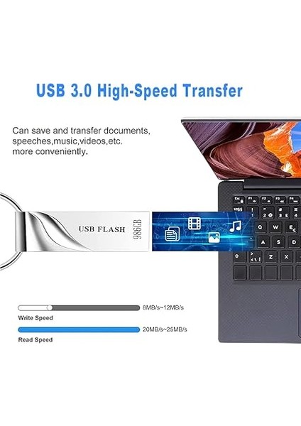 USB Flash Sürücüler, USB 3.0 Yüksek Hızlı Flash Sürücü, Anahtarlıklı Taşınabilir USB Depolama Bellek Çubuğu Flashdrive, Pc/laptop Için Veri Yedekleme ve Aktarım Için Su Geçirmez Ultra Büyük Kapasiteli fırsatları