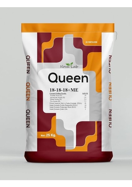 Lab Queen 18 18 18 + Me Npk Gübre Suda Çözünür Damlama Gübresi 25 kg