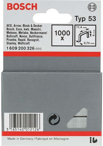 - Zımba Teli Tip 53 11, 4*0, 74*6 mm