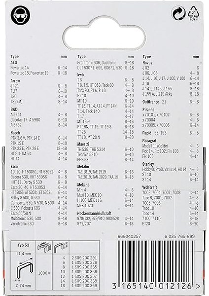 - Zımba Teli Tip 53 11, 4*0, 74*6 mm fiyatları