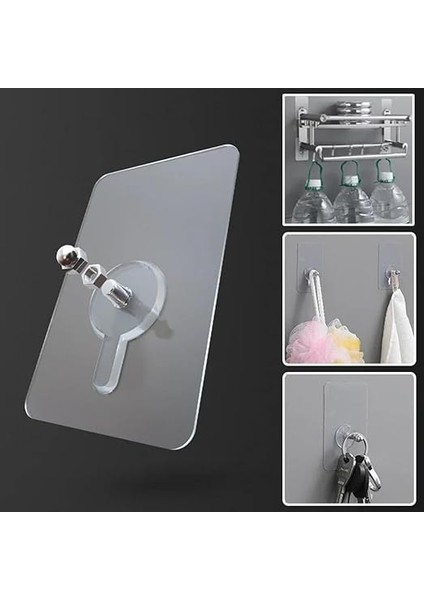 Yapışkanlı Vida Şeffaf Duvara Monte Vida Kancaları, Iz Bırakmayan Asma Çivi Kancaları Tutucular Vidalar, Banyo Mutfak Oturma Odası Için Dekoratif Tablolar Asmak Için Şeffaf Vida Duvar Çivisi(4 Adet) indirimleri