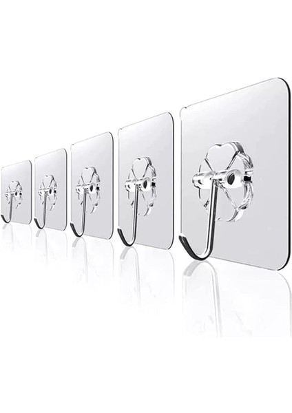 Home Kendinden Yapışkanlı Şeffaf Askı Askılık Havluluk 5'li Set