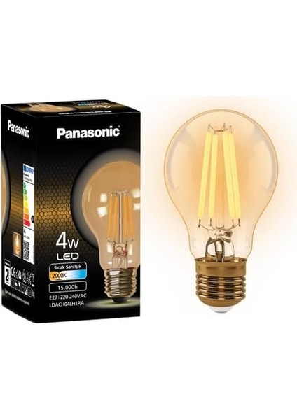 E27 Fil Lamba, Sarı Işık 4W 360LM 2000K Gold fiyatları