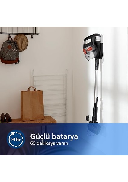 Speedpro Max Şarjlı Dik Süpürge, 25,2 V, 65 Dakikaya Kadar Çalışma Süresi, 2'si 1 Arada: Dikey ve El Süpürgesi Powercyclone 8, 360° Emiş Başlığı, Akıllı Dijital Ekran, XC7040/01 indirimleri