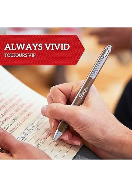 S-Gel Metal Jel Kalem, 0,7 mm Uç, Metal Gri &amp; Bronz 2'li Paket, Siyah Mürekkep fırsatları