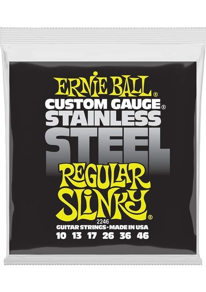Ball Düzenli Slinky Paslanmaz Çelik Yara Elektro Gitar Telleri, Ölçü 10-46