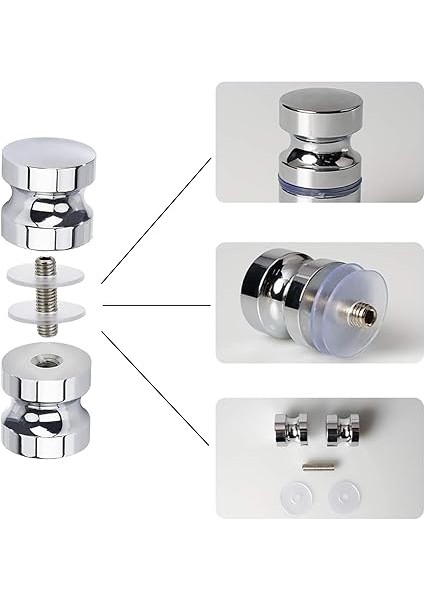 Çift Duş Kapısı Düğmeleri, Alüminyum Alaşımlı Duş Kapı Kolu, Yuvarlak Sürgülü Kapı Kolu Duş Camı Kulpları Duş Kutusu Için Yedek Parçalar modelleri