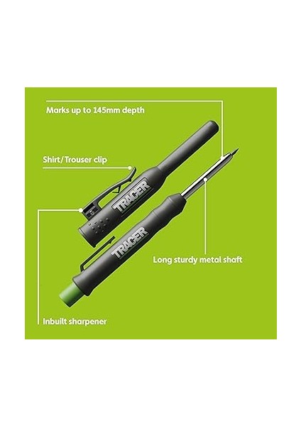 Deep Hole Construction Pencil With Tracer Site Holster. Extendable 2b Carpenter Pencil With Inbuilt Carpenter Pencil Sharpener fiyatları