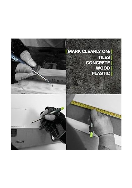 Deep Hole Construction Pencil With Tracer Site Holster. Extendable 2b Carpenter Pencil With Inbuilt Carpenter Pencil Sharpener modelleri