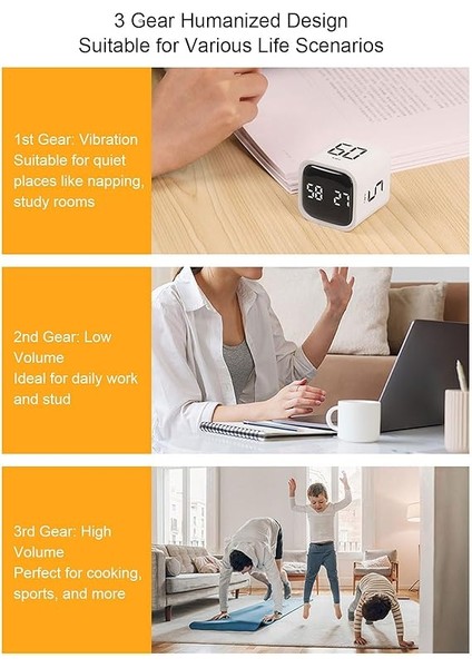 Timer Küp Geri Sayım Zamanlayıcı Zaman Yönetimi Zamanlama-Ses Seviyesi Ayarlanabilir Döner Zamanlayıcı Tip C Hızlı Şarj Zamanlayıcı Saat 5 Dak 10 Dak 30 Dak 60 Dak (Whıte) indirimleri
