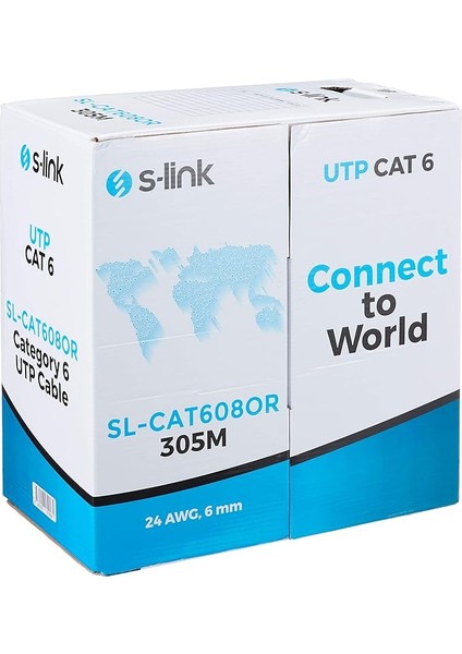 SL-CAT608OR Turuncu 305M Utp Cat6 Kablo