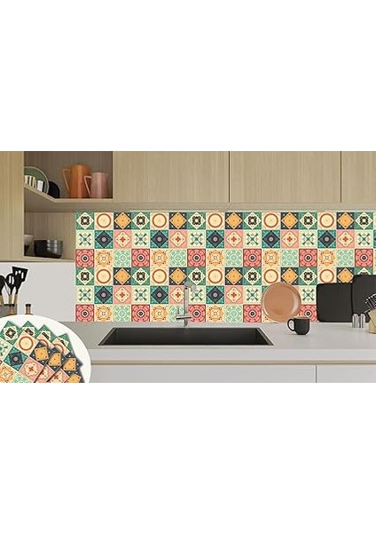 Kendinden Yapışkanlı Fayans Kaplama, Fayans Çıkartması, Duvar Zemin Kaplama Tokyo Desenli Pvc Karo 30X30 cm (11 Adet / 1 M²) indirimleri