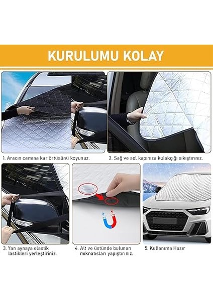 Araba Ön Cam Koruma Örtüsü, Termal Araç Güneşlik, Oto Buzlanma Önleyici, Cam Kar Örtüsü, Ağır Hizmet Oto Kar Örtüsü | Otomobil, Suv, Pickup Ön Cam Koruması | Araba Brandası - 155-125 cm -Gri indirimleri