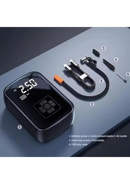 Wlue Kablosuz 3600 Mah Araç Kompresör 150 Psı Basınçlı Lastik, Bisklet, Motosiklet Şişirme Pompası fırsatları