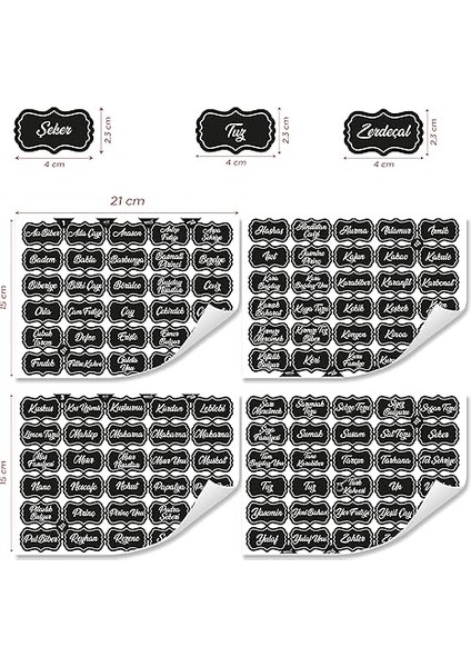 Baharatlık Etiketleri - Kendinden Yapışkanlı - 120 Adet Çıkartma Baharat Etiketleri - Suya Dayanıklı - Siyah Baharat Kutuları Etiketleri fiyatları