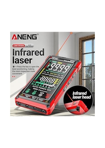 Dijital Multimetre Test Cihazı Akıllı Dokunmatik Otomatik Değişen 9999 Sayım Şarj Edilebilir Yanmayan Ohm Amp Voltmetre Dc/ac Akım Gerilim Direnci Kapasitör Frekans Sıcaklığı modelleri