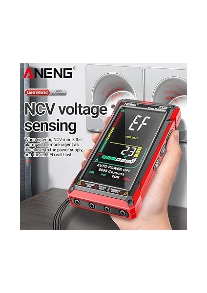 Dijital Multimetre Test Cihazı Akıllı Dokunmatik Otomatik Değişen 9999 Sayım Şarj Edilebilir Yanmayan Ohm Amp Voltmetre Dc/ac Akım Gerilim Direnci Kapasitör Frekans Sıcaklığı indirimleri