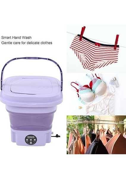 Katlanabilir Çamaşır Makinesi, 8l Küçük Portatif Çamaşır Makinesi Düşük Gürültü 100-240V Yurtiçi Iç Çamaşırı (Ab Fişi) fiyatları