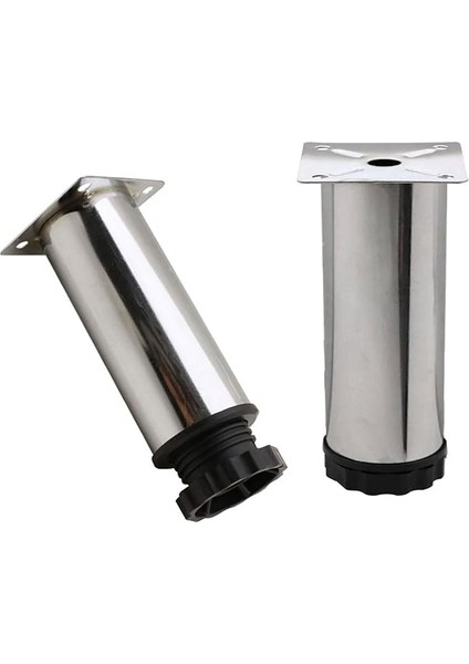 4 Adet Metal Ayarlanabilir 12 cm Krom Destek Ayağı Mobilya Kanepe Baza Koltuk Dolap Sehpa Tv Ünitesi Yükseltici Ayak